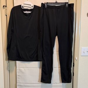 Bass Pro Shops Women’s Thermal Fleece Base Layer Set Top & Bottom Plus XXL Black